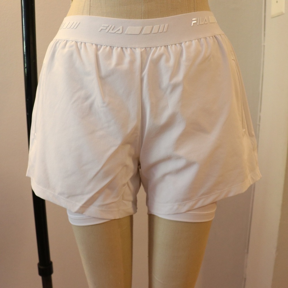 NEW Fila White Platinum Double Layer Active Gym Skort Size Small